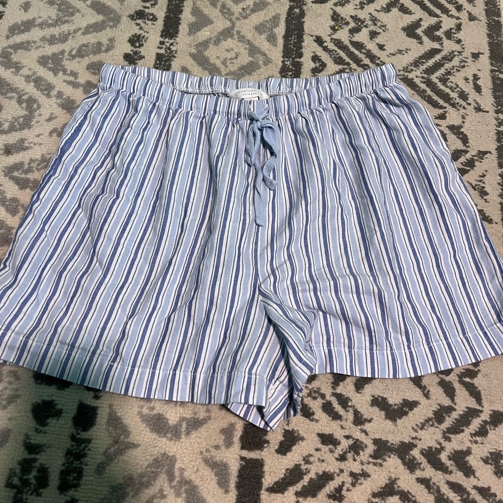 Charter Club Blue and White Striped Pajama Shorts